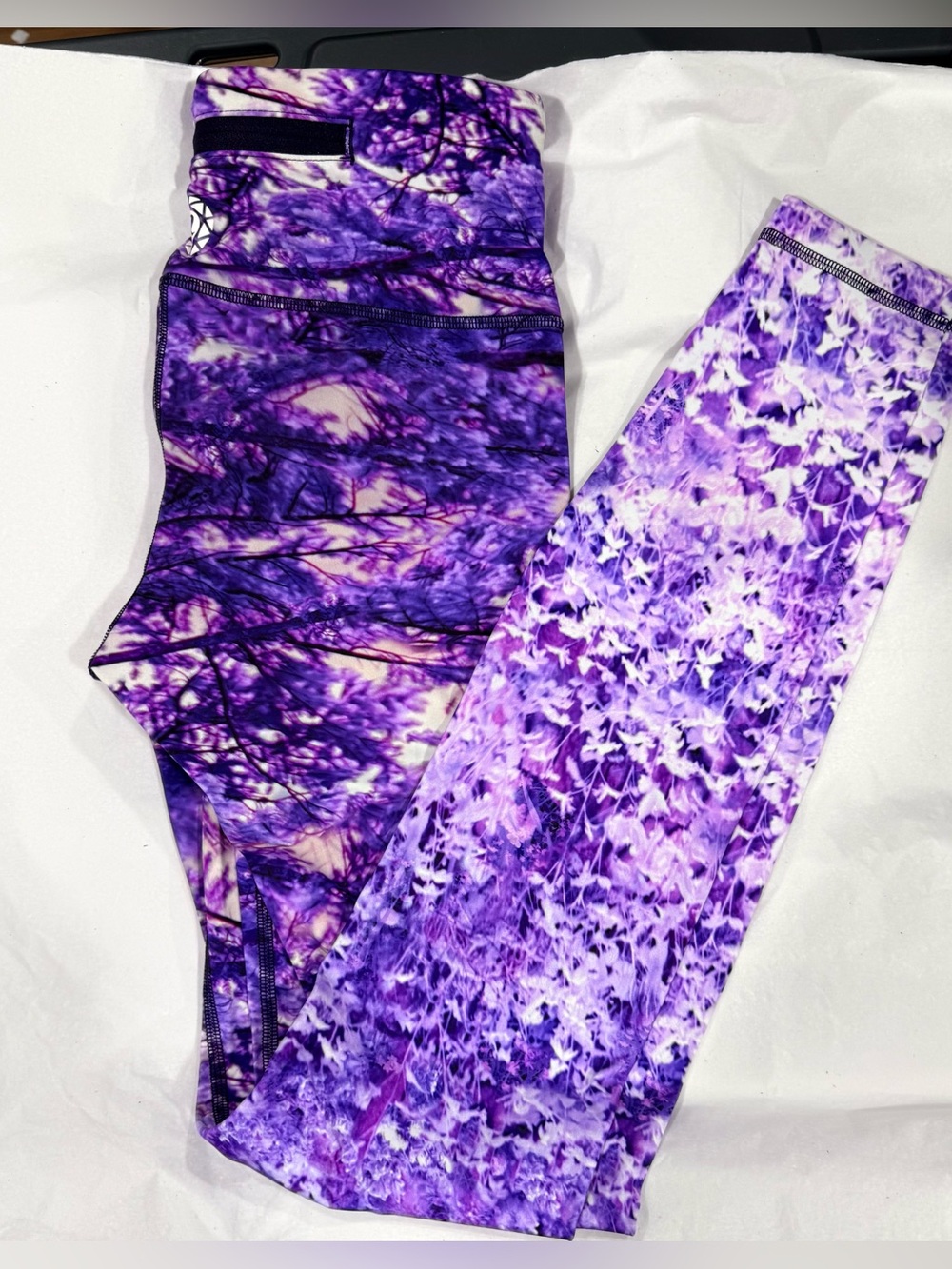 Lululemon Speed Tight Leggings Size 4 Purple Floral Print Running Yoga Pants